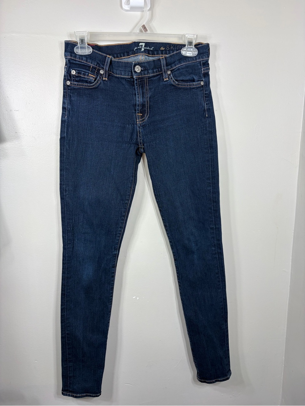 7‎ For All Mankind The Skinny Jeans Women’s Size 28 Dark Wash Stretch USA